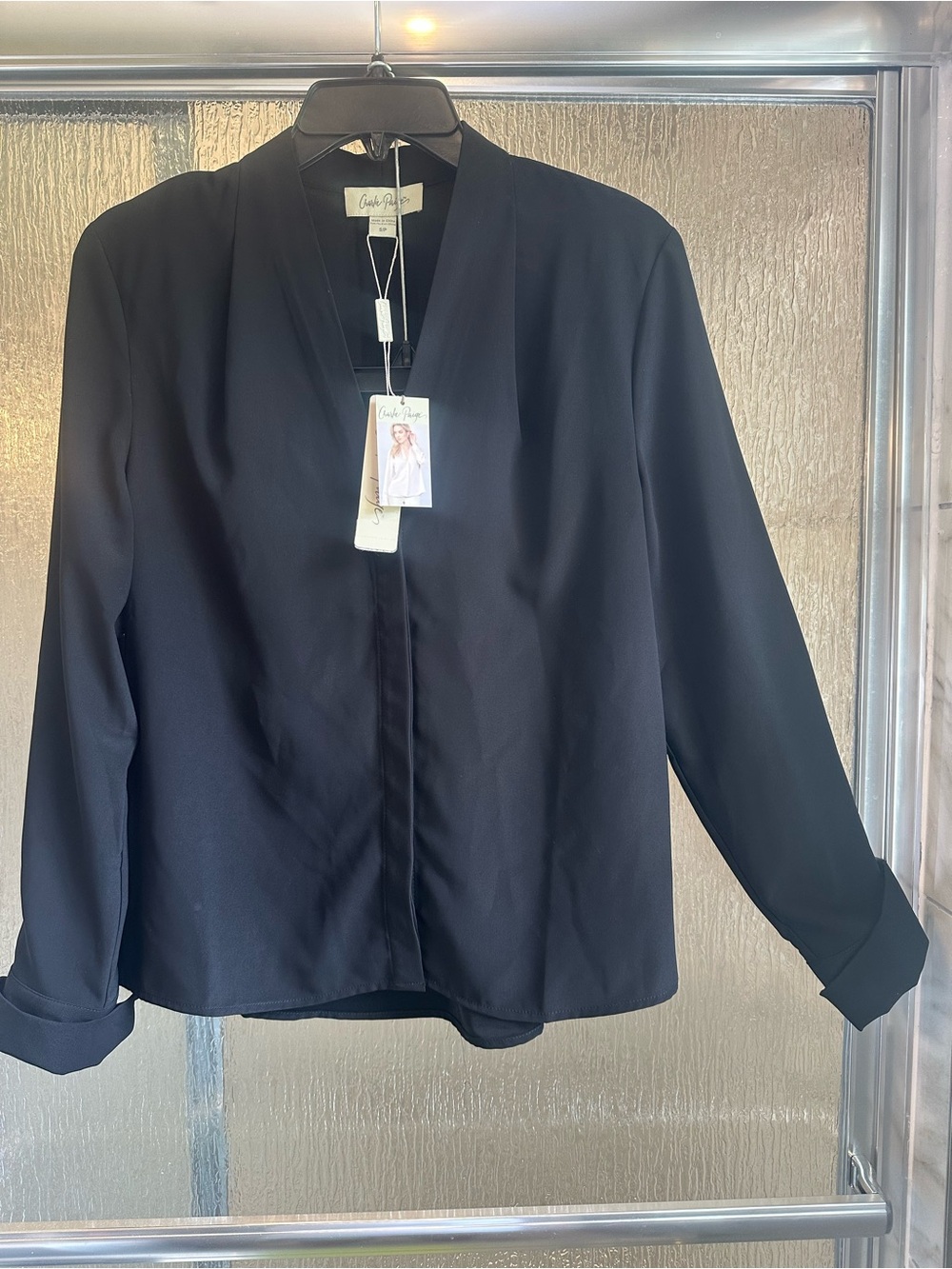 Charlie Paige V Neck Blouse 2020 Exclusive to Gift craft Color Black Size S/P
